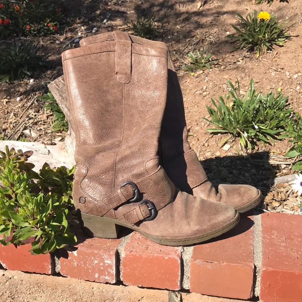 Brown cowboy boots
